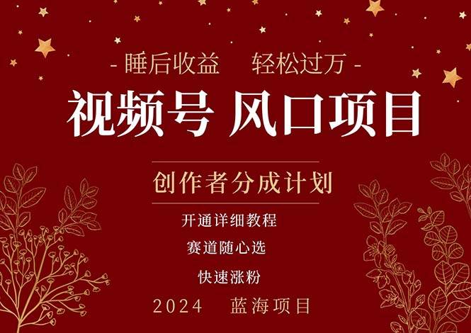 拥有睡眠收益的微信视频号大风口项目，轻松月入过万+，多赛道选择，可…-创想网