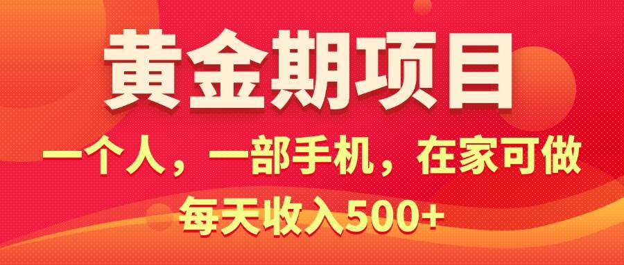 黄金期项目，电商搞钱！一个人，一部手机，在家可做，每天收入500+-创想网